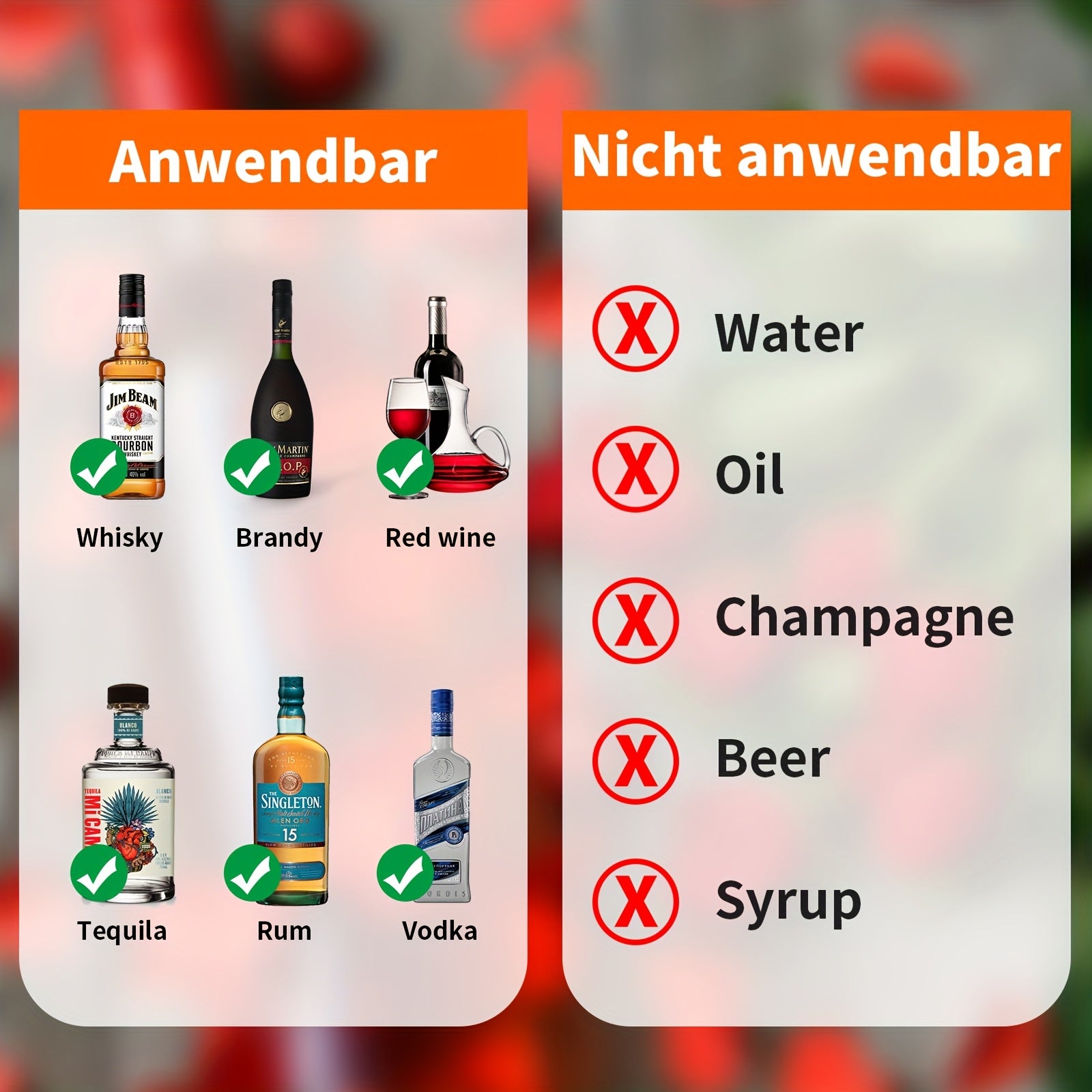 Two 1oz Alcohol Pourers for Tequila Whiskey and Cocktails Barware Accessories