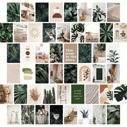 50-Pack Wheat Straw Wall Art Prints Green Plant Collage for Teen Girls Room Decor