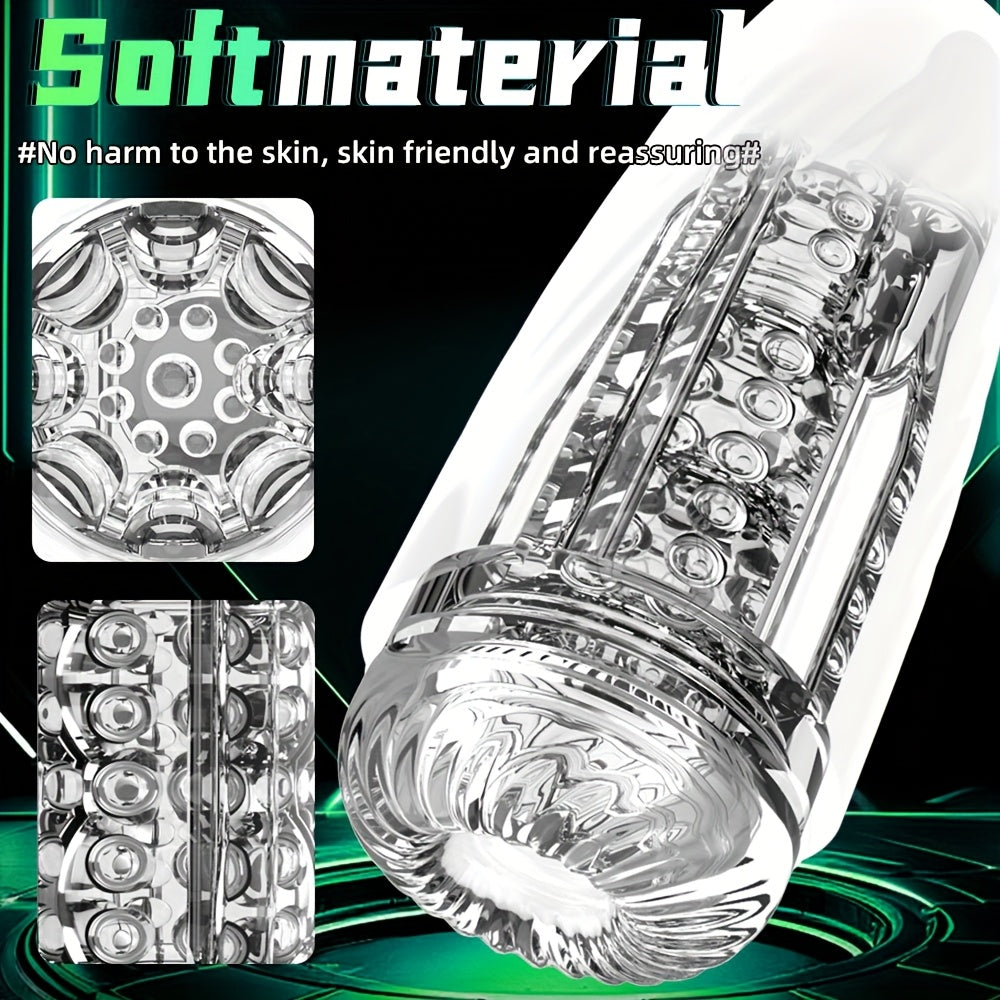 Male Soft Vagina Masturbation Cup Adult Endurance Exercise Transparent Sex Toy