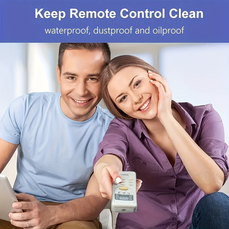 20-Pack Transparent PVC Heat Shrink Remote Control Covers for Air Conditioner and TV Remotes