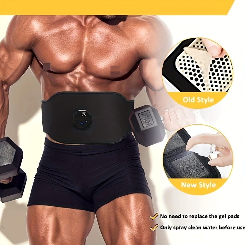 USB Rechargeable EMS Abdominal Trainer Muscle Stimulator Adjustable Belt for Core and Leg Toning
