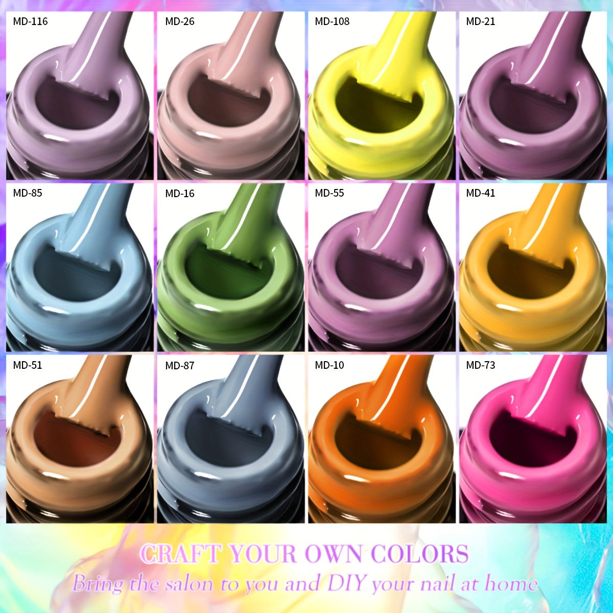 8Pcs Nail Polish Set Color Gel Glitter UV LED Manicure Kit Autumn Winter 2024