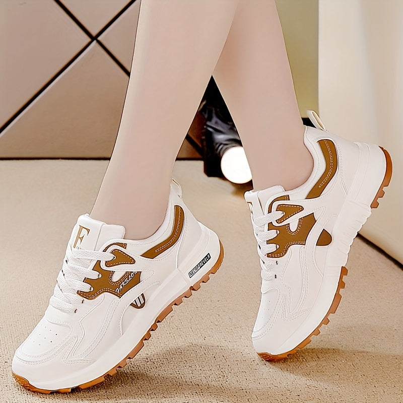 Women's Casual Sneakers Contrast Colors Lace-Up Platform Sole Low Top All-Season