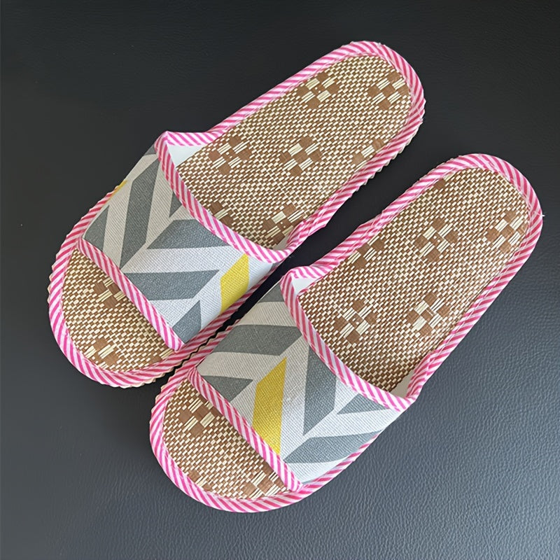 Unisex Linen Slippers Indoor Foam Sole for Hotels, Spas, and Guesthouses