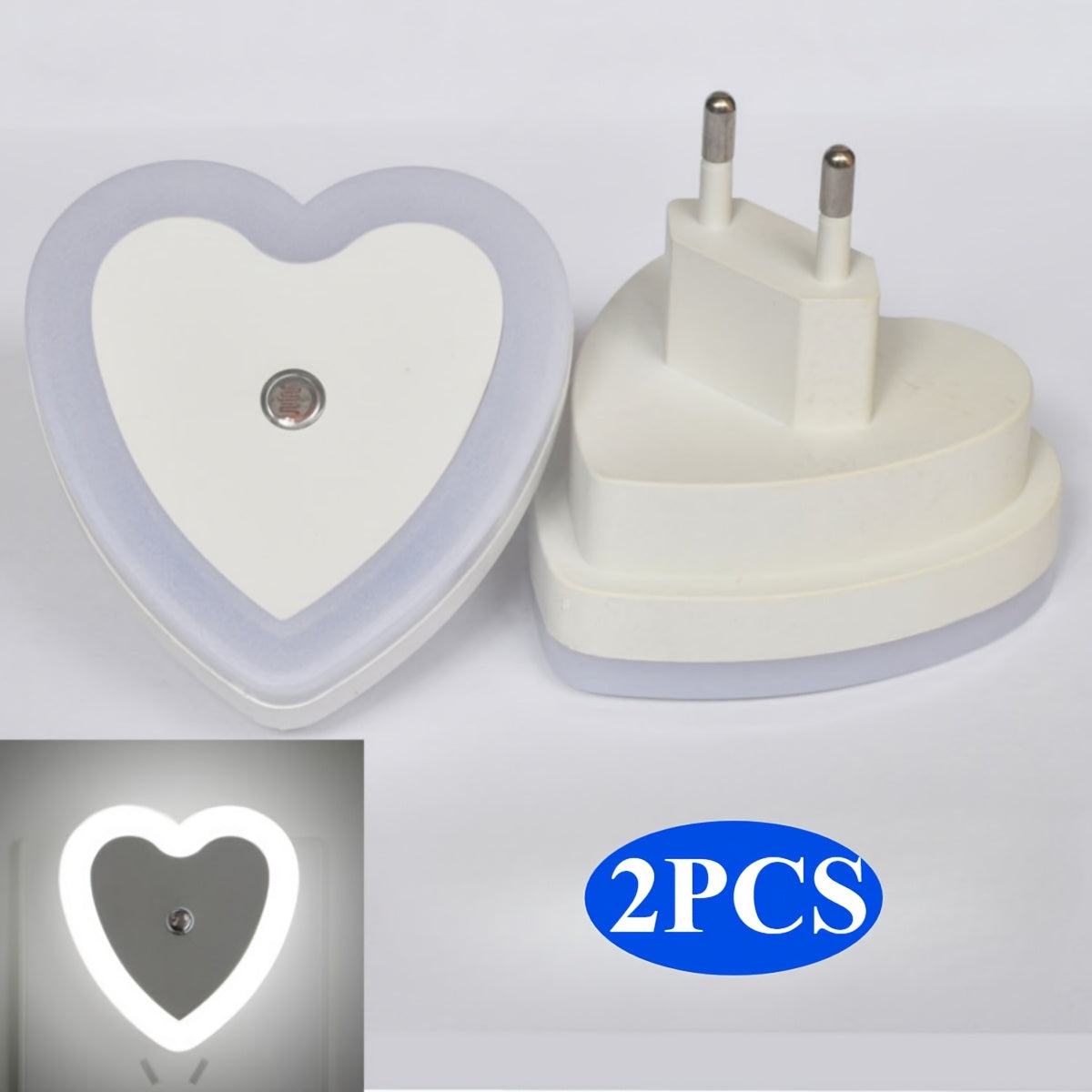 Heart-Shaped LED Night Light with Sensor Wall Mount Indoor Non-Waterproof