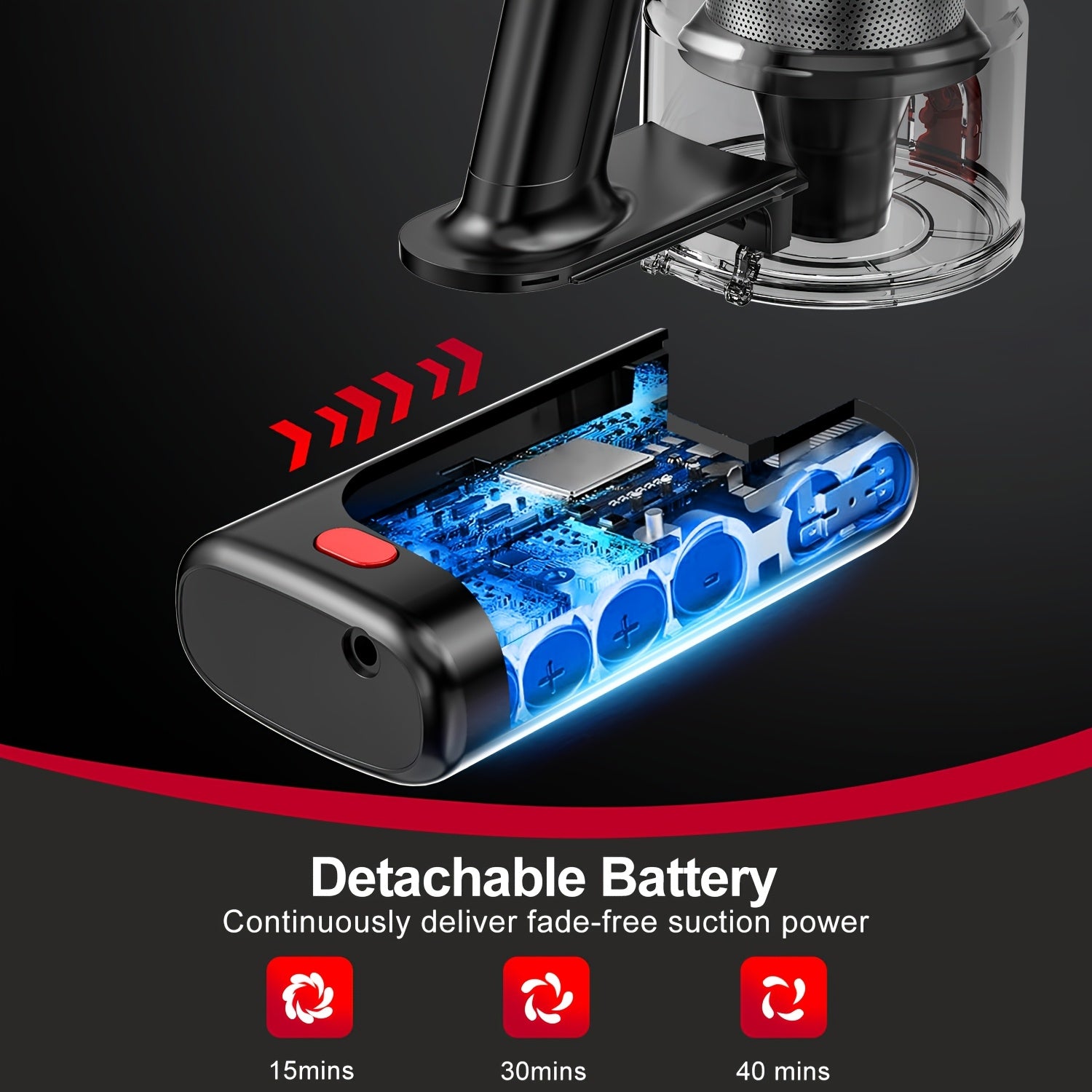 8-in-1 Cordless Vacuum Cleaner with Strong Suction LED Display Anti-Tangle for Home Hardwood Floors Carpets Pet Hair