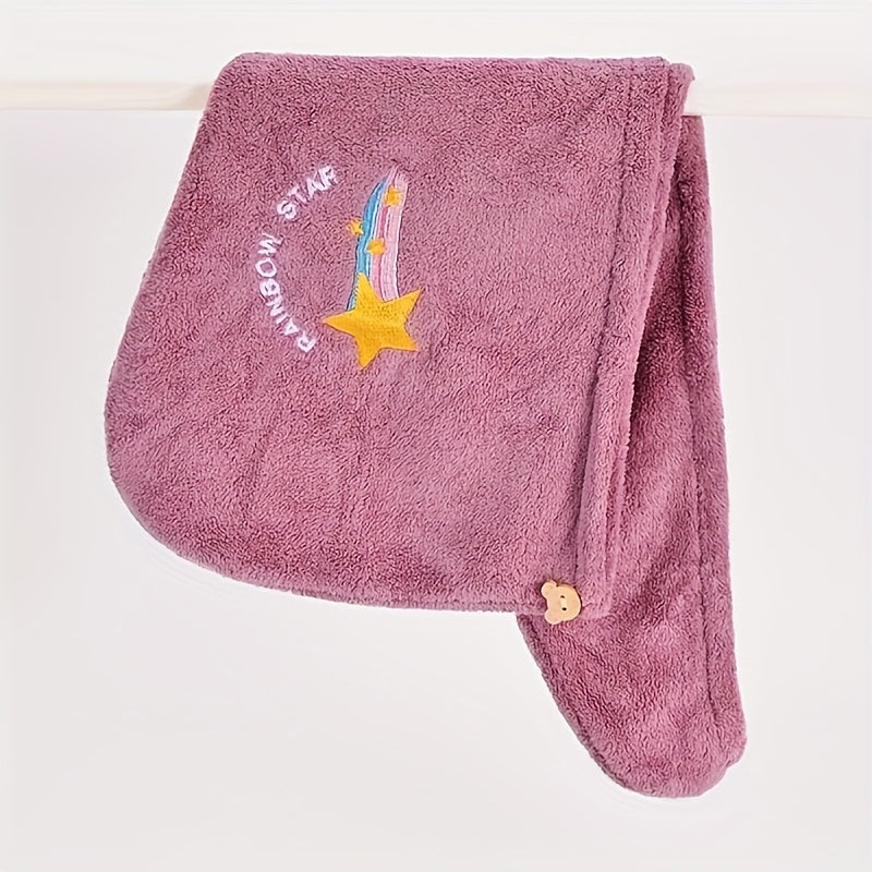 Women's Microfiber Hair Turban Cap Soft Coral Fleece Adjustable Hair Wrap for Shower Spa