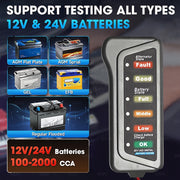 Digital Car Motorcycle Battery Tester with LED Display Auto Repair Tool
