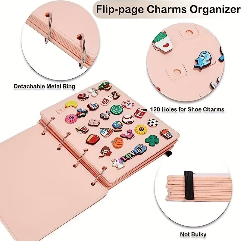 Pink Felt Jewelry Organizer for Earrings and Necklaces with Detachable Ring