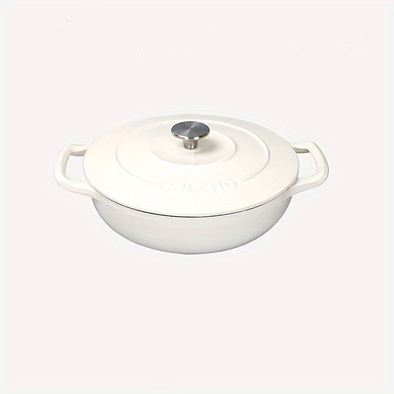 111oz Enameled Cast Iron Saucepan with Lid Non-Stick Induction Gas Cooktop