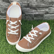 Women's Casual Solid Color Fabric Outdoor Work Shoes All-Season Lightweight