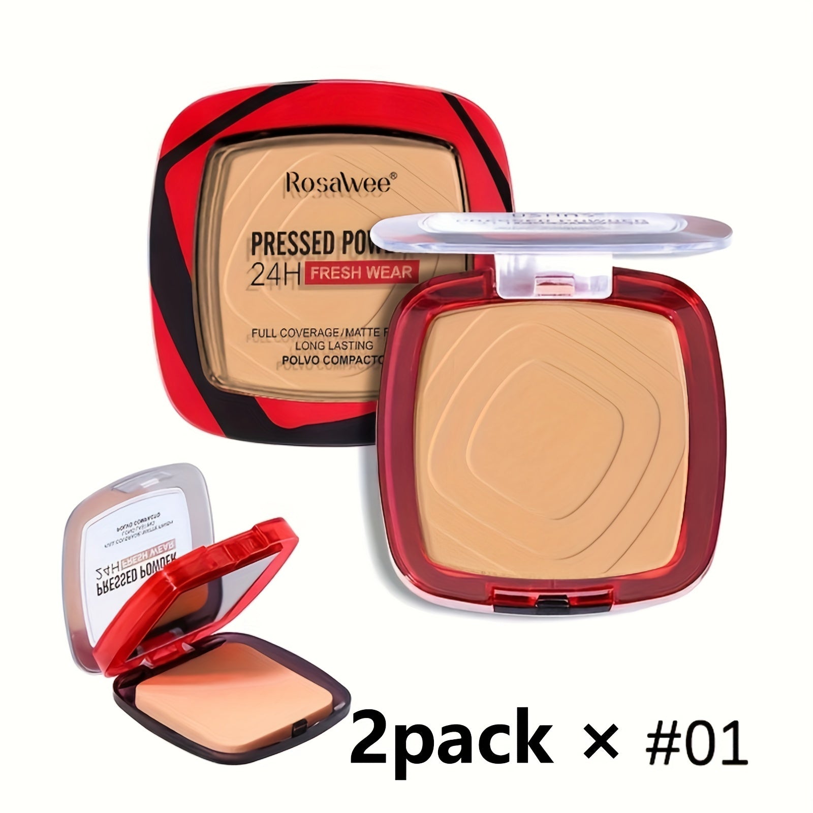 Women Matte Full Coverage Pressed Powder Foundation with Puff Oil Control