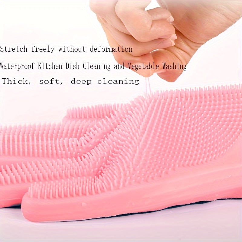 Waterproof Silicone Gloves for Kitchen Dishwashing and Pet Bathing High Temp Resistant