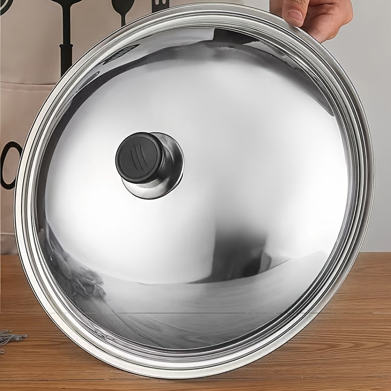 Stainless Steel Pot Lid with Heat-Resistant Bead Handle Fits Different Sizes Easy to Clean