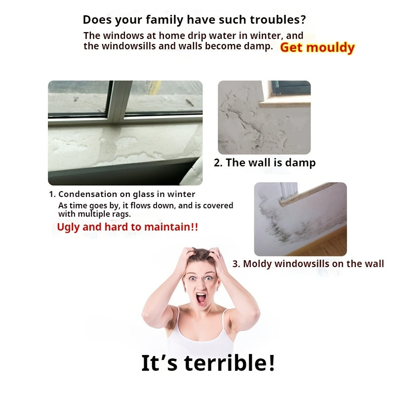 Fog-Resistant Self-Adhesive Window Stickers for Winter Kitchen Sink Moisture-Proof