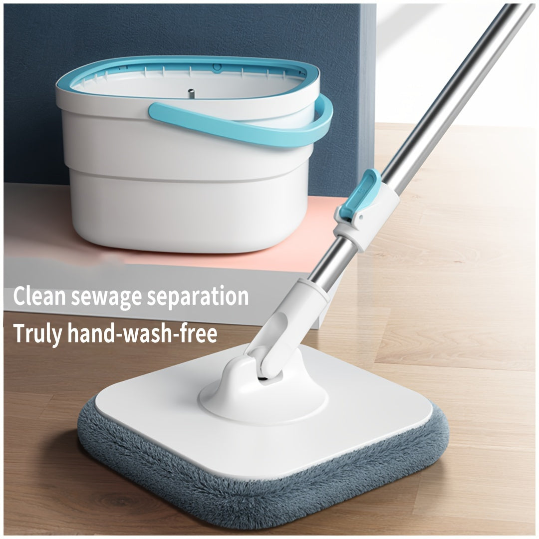 Uyda aylanuvchi mopu va chelak to'plami - Qo'l bilan tozalashsiz yuvish, quruq va nam foydalanish - Uy, oshxona, hammom pollari uchun mukammal - Chang mop va tozalash asboblarini o'z ichiga oladi - Maktabga qaytish tozalash materiallari uchun ideal.