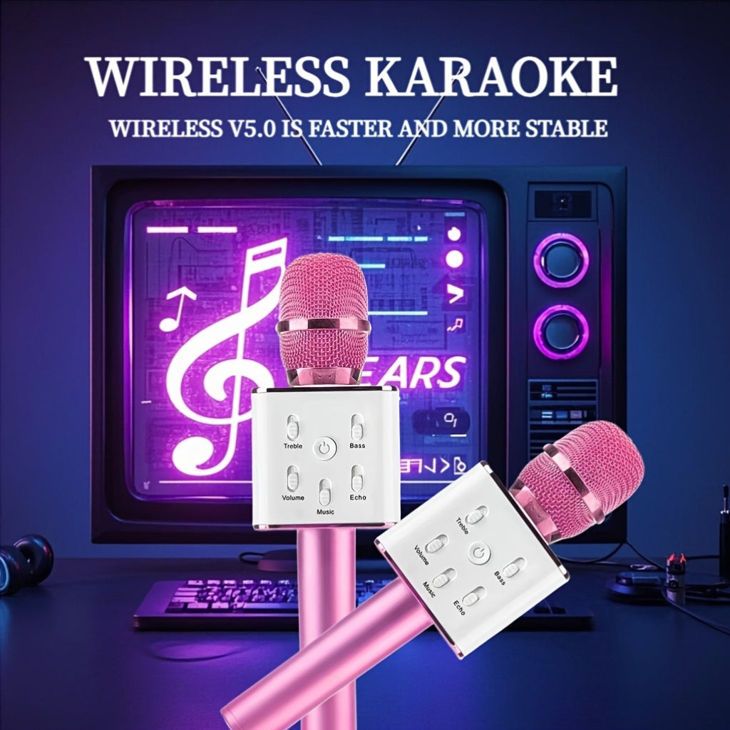 Micrófono de karaoke inalámbrico con batería recargable USB-C de 1200mAh portátil para fiestas