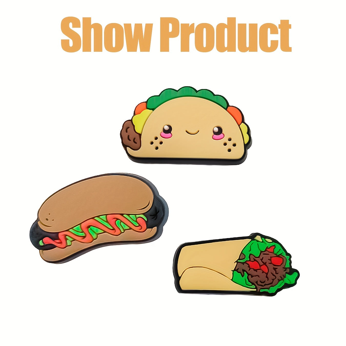 Unisex Silicone Food Shoe Charms for Sandals and Bracelets Set of 20