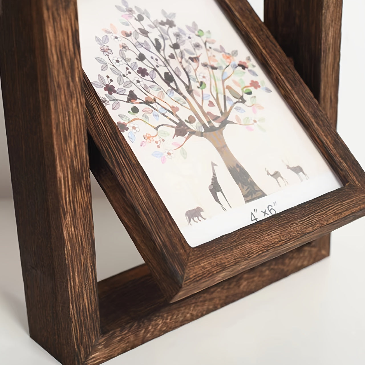 Элегантная настольная витрина для воспоминаний и декора молодежи - вращающаяся фоторамка из соснового дерева размером 6 дюймов.