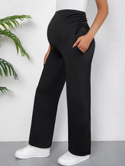 Maternity Skinny Pants High Waist Stretchable Long Length Solid Color for Spring Summer Fall