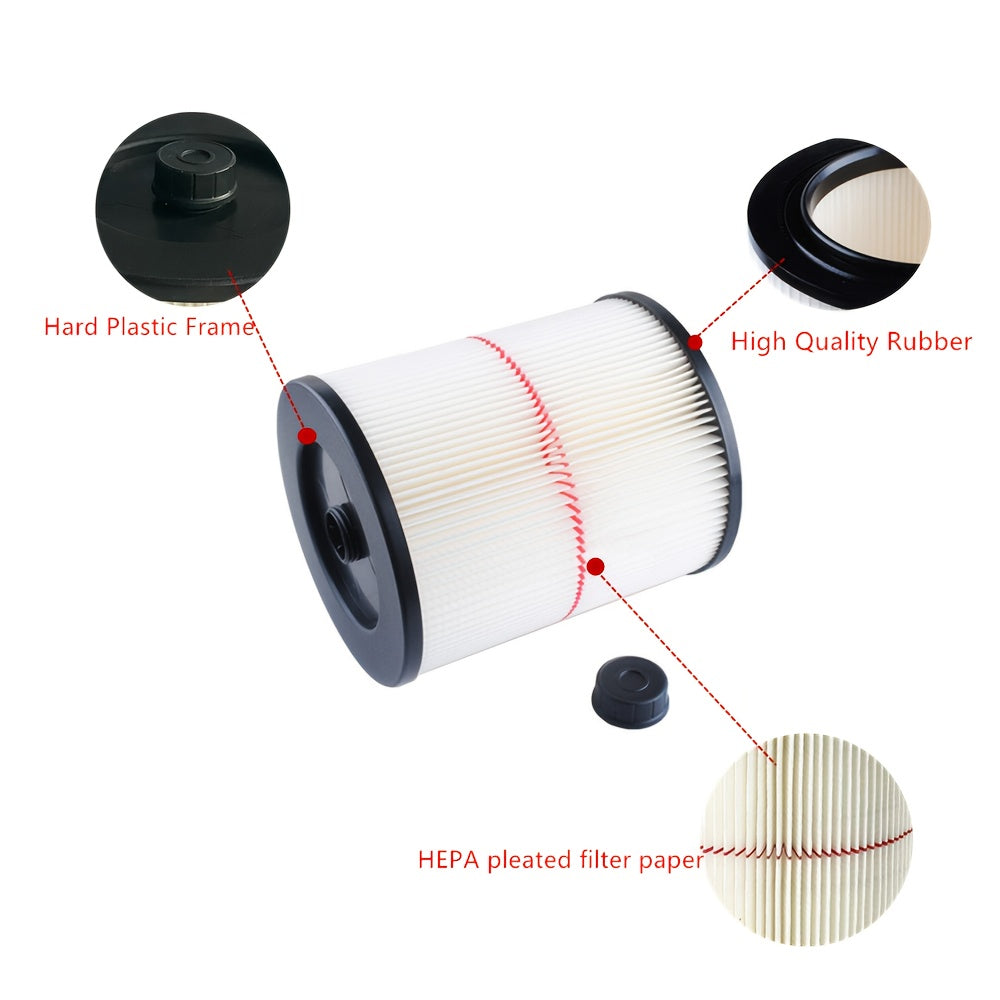 Wet Dry Vacuum Filter Compatible with Current Models Red Stripe 18.93 L Reusable HEPA