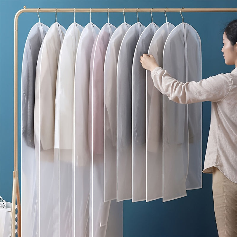 Juego de 5 fundas transparentes para prendas con bolsas de polvo a prueba de polvo con cremallera para almacenamiento en armario