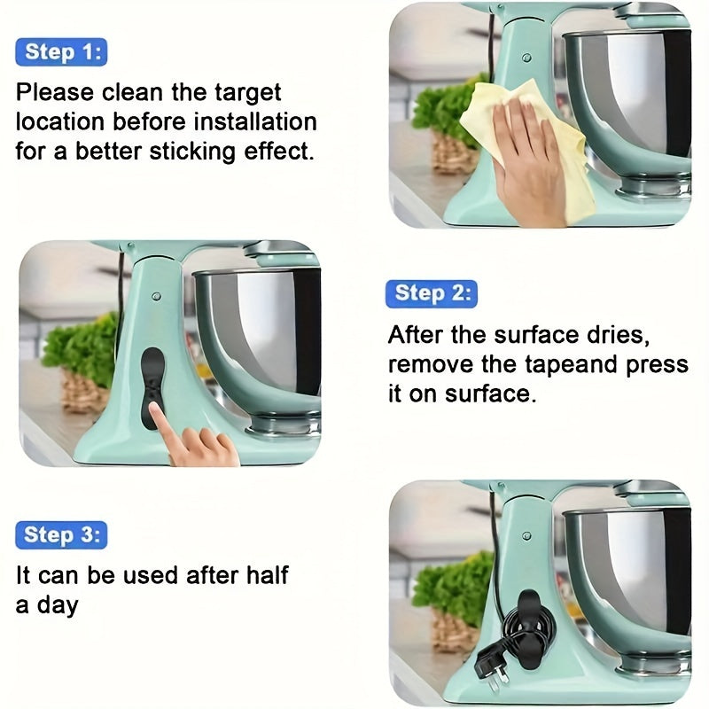 3pcs Plastic Kitchen Appliance Cord Organizer 10.16cm Wire Management for Hot Pots Coffee Makers Blenders Toasters