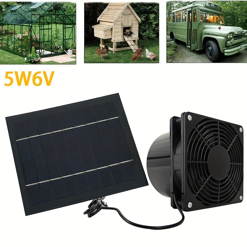 Solar Powered Exhaust Fan Kit with App Control for Pet House and Greenhouse
