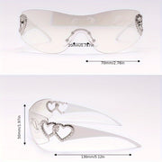 Ayollar uchun yurak shaklidagi moda quyosh ko‘zoynaklari UV himoyasi yozgi ta'til dam olish