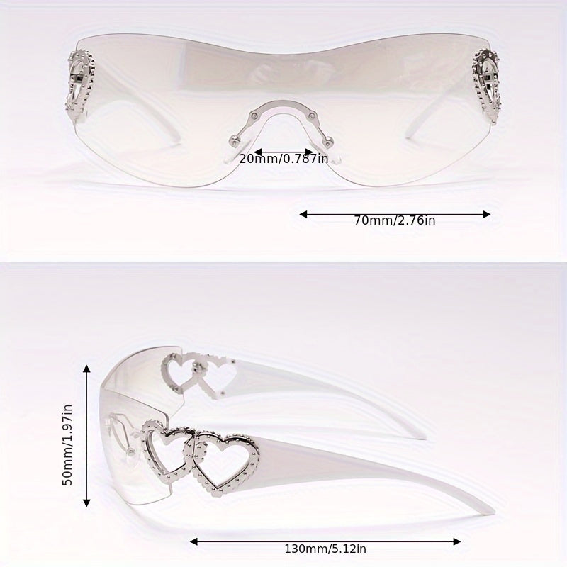 Ayollar uchun yurak shaklidagi moda quyosh ko‘zoynaklari UV himoyasi yozgi ta'til dam olish