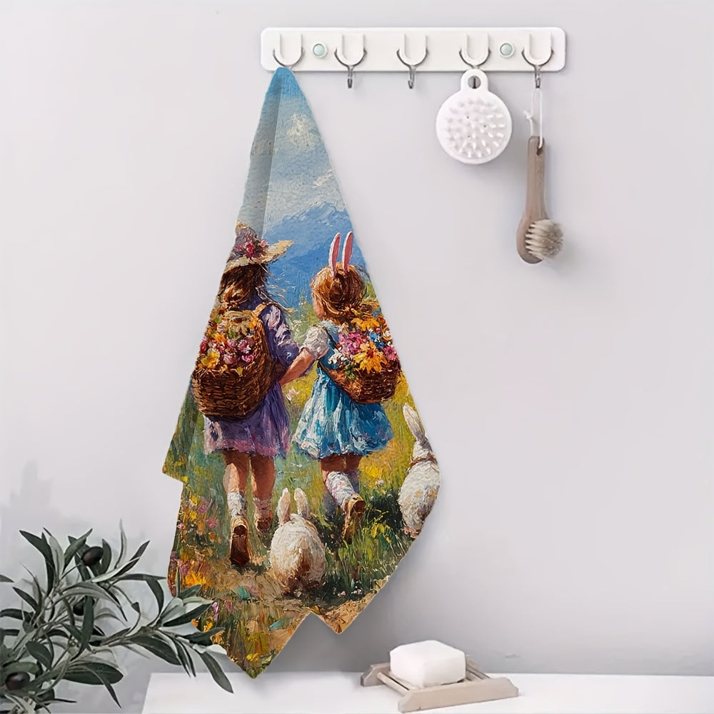 Set of 2 Ultra Soft Kitchen Towels 16x24 Inches Absorbent Holiday Decor