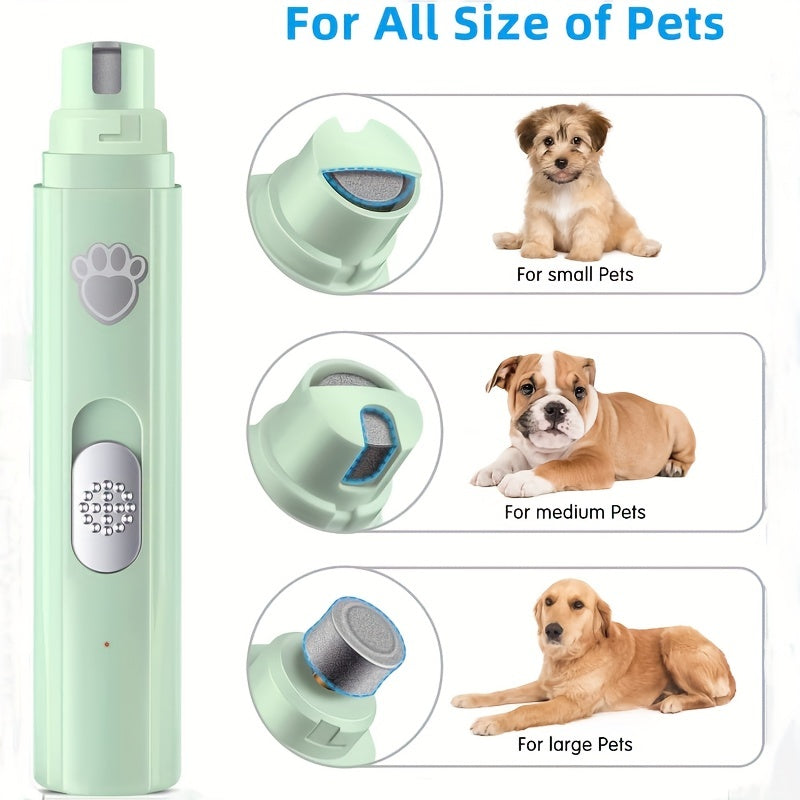 Electric Dog Nail Grinder 2-Speed Rechargeable Quiet Pet Nail Trimmer for Cats and Dogs