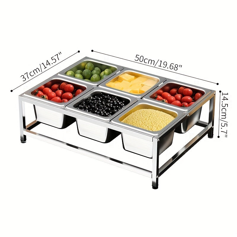Stainless Steel Seasoning Box Set with Rack and Spoon for Spices and Sauces