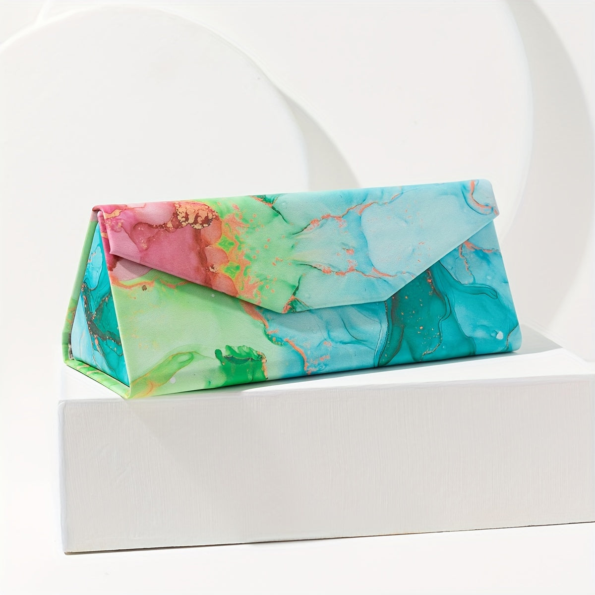 Estuche plegable para gafas de sol con estampado, protector portátil y duradero para gafas