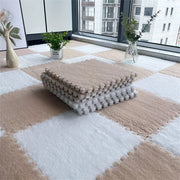 12pcs Square Carpet Set for Bedroom and Living Room Non-Slip Interlocking Floor Rugs Machine Washable