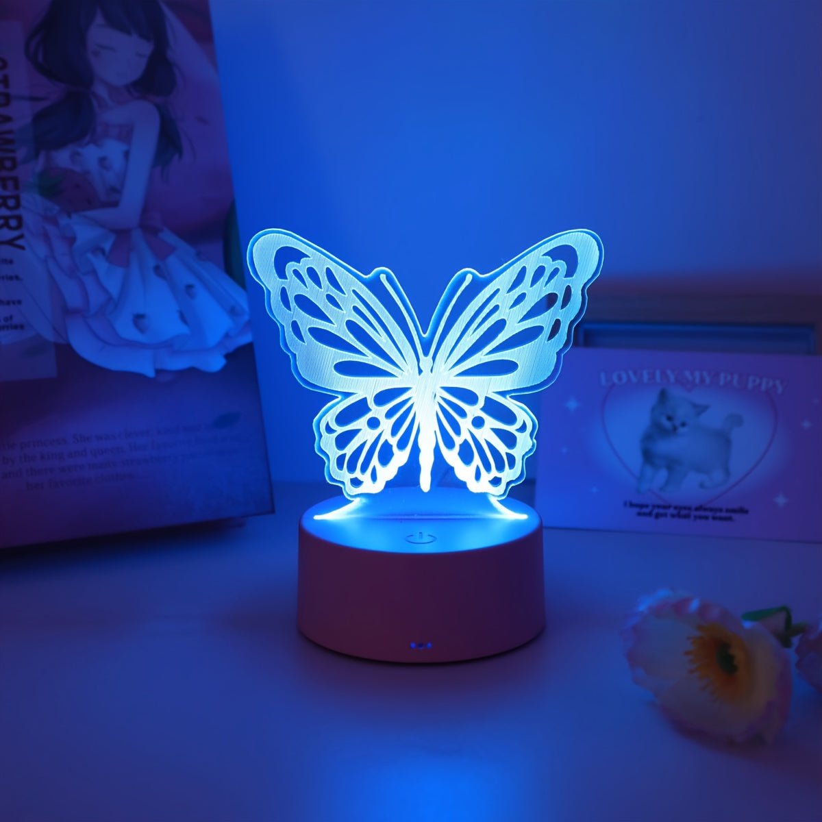 LED Night Light with 3D Butterfly Design for Bedroom Home Decor and Gifts