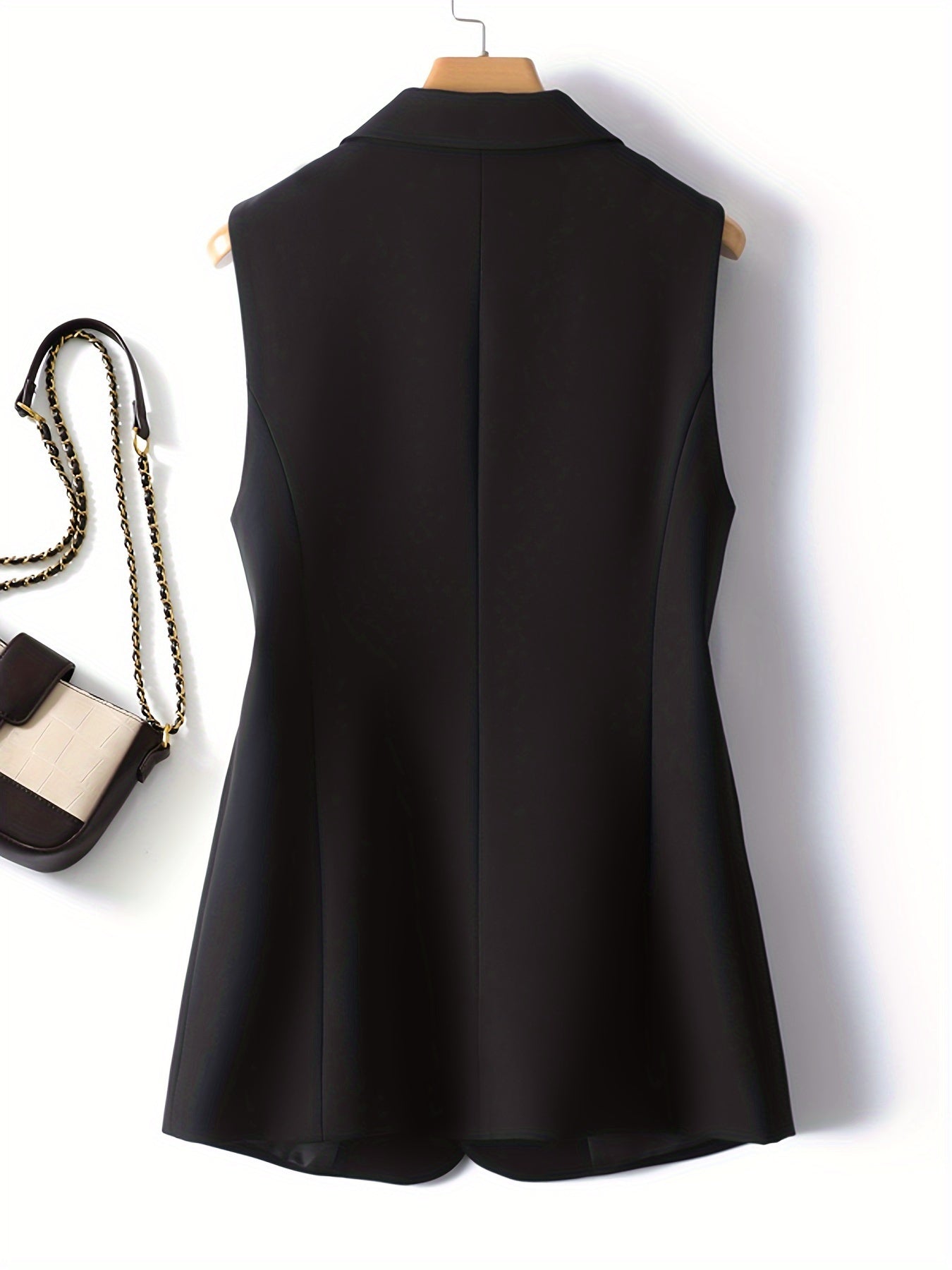 Women's Sleeveless Solid Color Button Front Vest for Spring and Fall