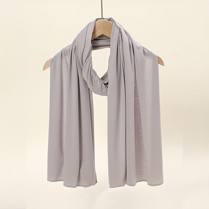 Ayollar uchun yuqori sifatli bir rangli polyester sharf, barcha fasllar va tadbirlar uchun mos, Ramazon uchun qulay.