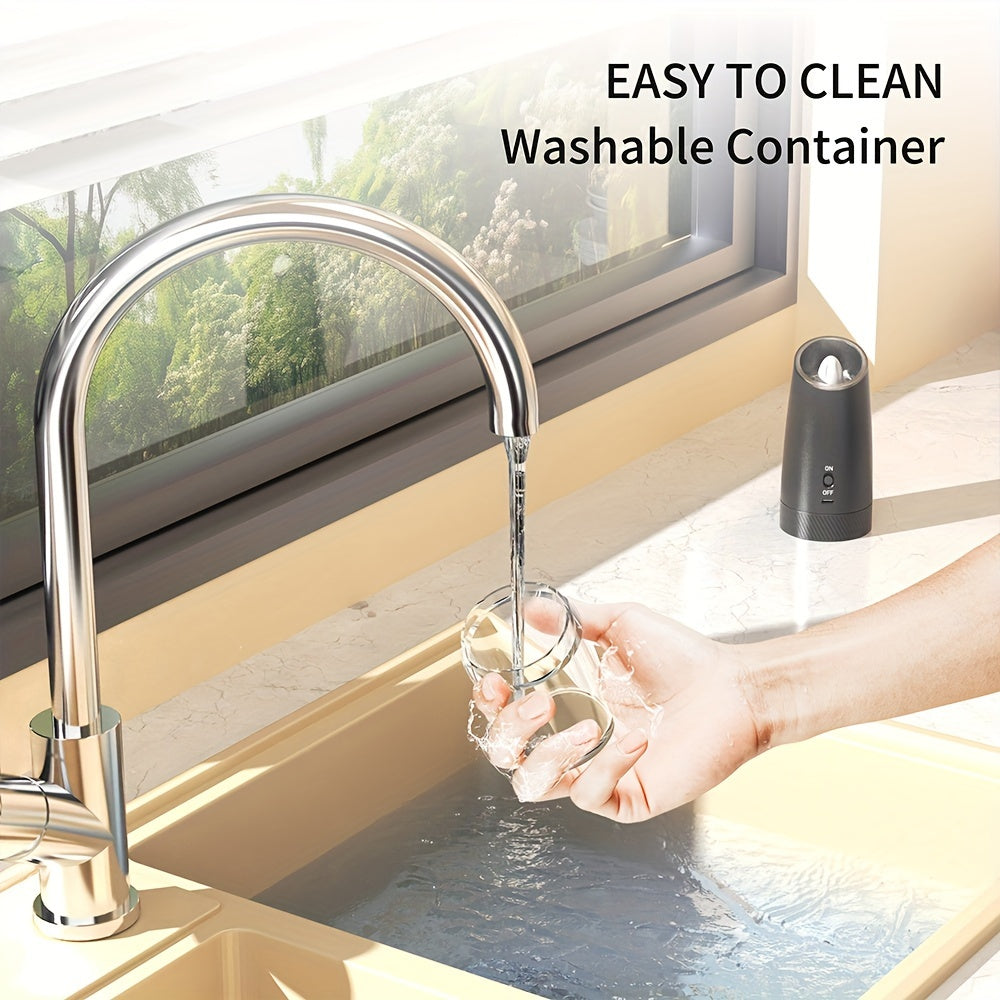 Gravitatsion ishlash bilan elektr tuz va murch maydalagichlar to'plami, USB orqali zaryadlanadigan, 300mAh litiy batareyasi, ABS materialidan tayyorlangan, bitta qo'l bilan oson ishlatish, bayram mavsumi uchun mukammal, bitta yoki juft to'plamda mavjud.