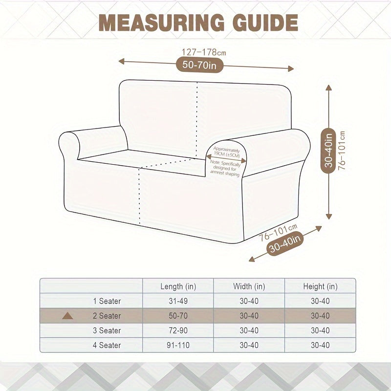 Thickened Jacquard Sofa Cover All-Elastic Bottom for 1-4 Seater Pet-Friendly