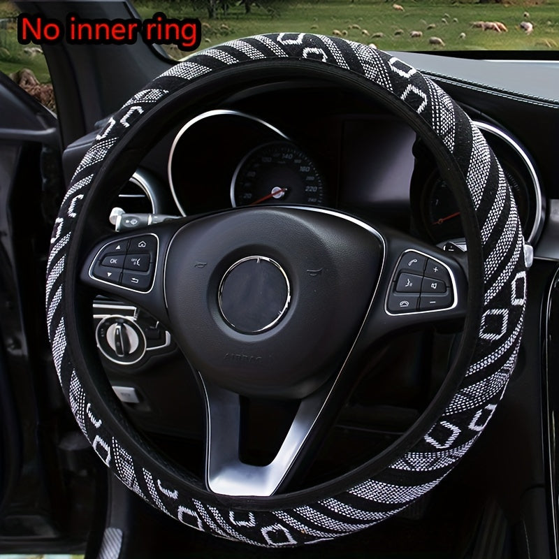 Unisex Bohemian Breathable Ethnic Fabric Car Steering Wheel Cover Polyester Fiber