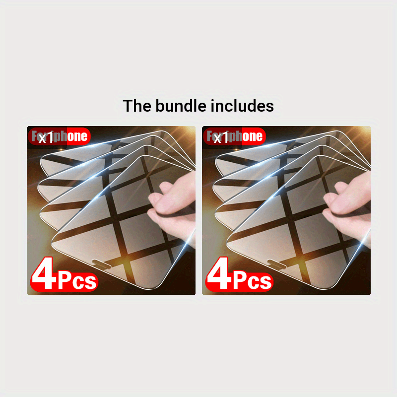 4 Pack Tempered Glass Screen Protectors for iPhone 11-14 Pro Max X XR XS Max Mini