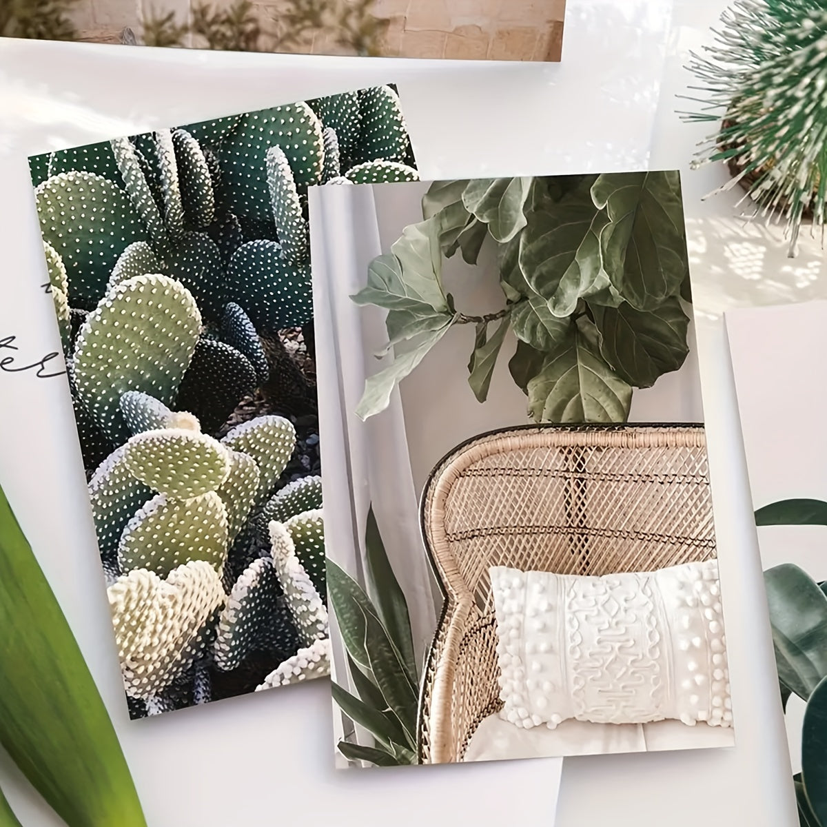 50-Pack Wheat Straw Wall Art Prints Green Plant Collage for Teen Girls Room Decor