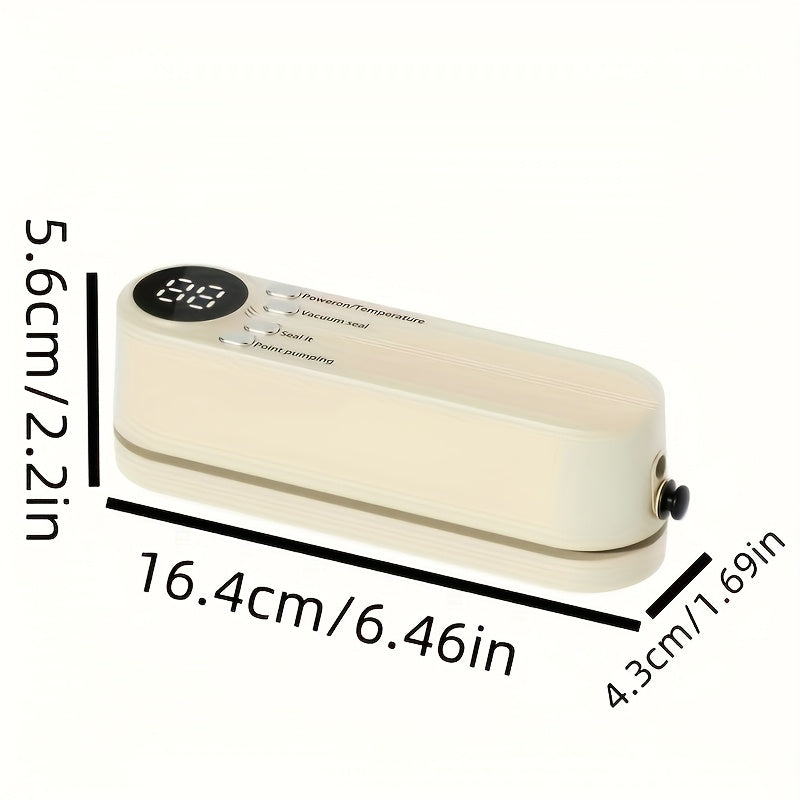Raqamli displey bilan qayta to'ldiriladigan portativ vakuum yopish uchun mo'ljallangan qurilma oshxona va tashqarida foydalanish uchun