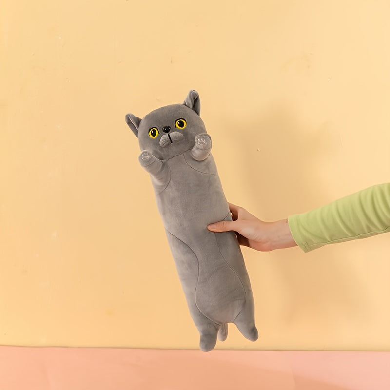 Bolalar va kattalar uchun yumshoq o'yinchoq, uzun mushukcha plüsh o'yinchoq, yostiq, yostiqcha