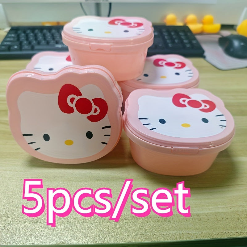 Set of 5 Kids Bento Boxes with Leakproof Lids for Snacks and Lunches