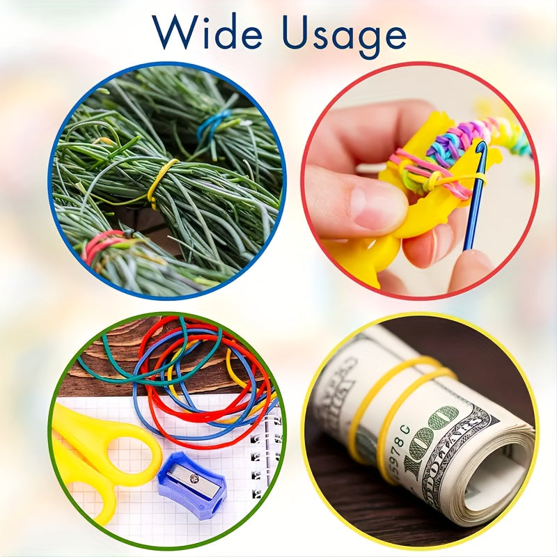 Multicolor Rubber Bands 38mm Durable Elastic Office School Home Organization 220pcs