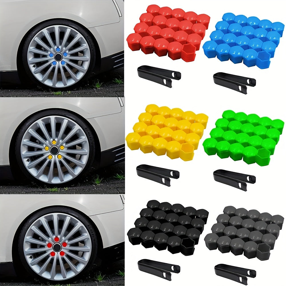 20PCS Tire Screw Caps Plastic Wheel Hub Cover Nut Protector Decor