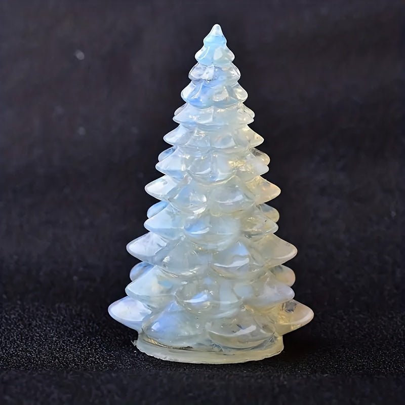Natural Stone Crystal Resin Christmas Tree for Home Desktop Decoration