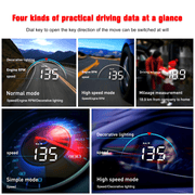 Car Heads-Up Display HD Portable Projector for Vehicles Speed Temperature Alarm